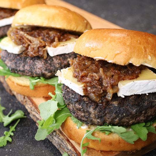 Caramelized Onion Brie Burgers